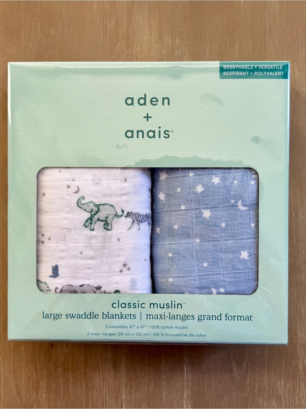 aden + anais Baby Muslin Swaddle Set | “Rising Star” Print